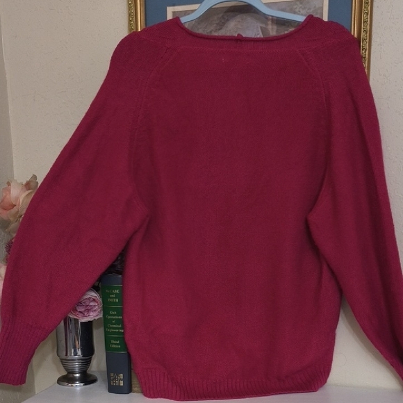 Umgee Oversized Deep Pink V-Neck Sweater Cozy small Leggings Athlesiure - Picture 8 of 10